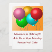 Fünftägige Balloons mit benutzerdefiniertem Text Einladung (Vorne/Hinten)