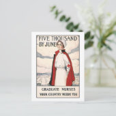 Fünftausend bis Juni Nurse Rekrutieren Poster Postkarte (Stehend Vorderseite)