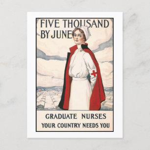 Fünftausend bis Juni Rekrutierungsposter für Krank Postkarte