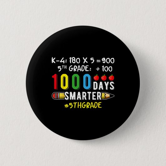 Fünfte 5. Klasse Lehrer Student 100 Schule 1000 Da Button (Vorderseite)