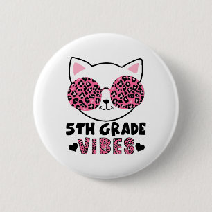 Fünfte 5. Klasse Vibes Zurück zur Schule Katze Kät Button