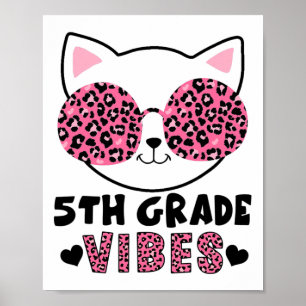 Fünfte 5. Klasse Vibes Zurück zur Schule Katze Kät Poster