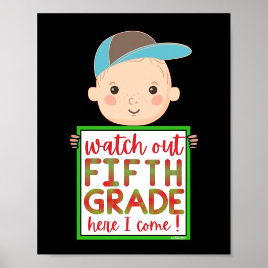 FÜNFTE GRADE HIER KOMME ICH lustig niedlich Poster (Vorne)