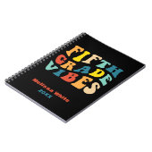 Fünfte Grade vibes Retro-Farben zurück zur Schule Notizblock (Linke Seite)