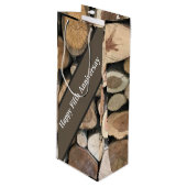 Fünfte Hochzeit Jahrestag bearbeitet Geschenktüte Für Weinflaschen (Vorderseite Schrägansicht)