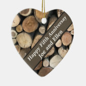 Fünfte Hochzeit Jahrestag bearbeitet Keramik Ornament (Rechts)