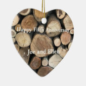 Fünfte Hochzeit Jahrestag bearbeitet Keramik Ornament (Rechts)