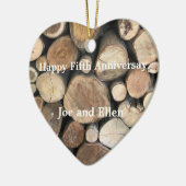 Fünfte Hochzeit Jahrestag bearbeitet Keramik Ornament (Links)