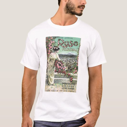 Fünfte jährliche Rosen-Festival-Anzeige T-Shirt (Vorderseite)