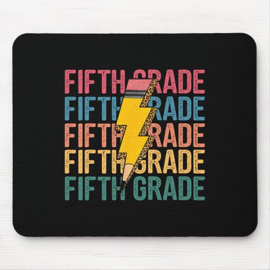 Fünfte Klasse Blitz-Bleistift Retro-Lehrer Bo Mousepad (Vorne)
