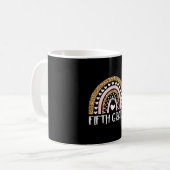 Fünfte Klasse Boho Regenbogen Leopard Zurück zur S Kaffeetasse (Vorderseite Links)