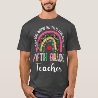 Fünfte Klasse Lehrer Lehrer Teach Liebe Inspiriert T-Shirt