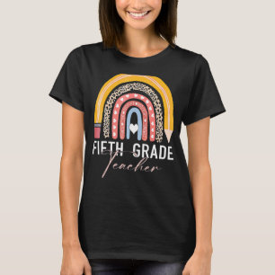 Fünfte Klasse Lehrer Teach 5. Klasse Boho Rainbow T-Shirt
