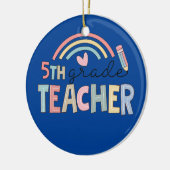 Fünfte Klasse Lehrer Team 5th Grade Squad Rainbow Keramik Ornament (Links)