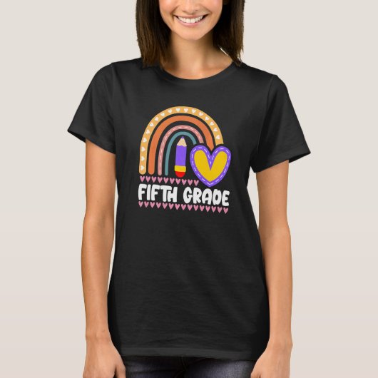Fünfte Klasse Rainbow Girls Boys Teacher Team Kind T-Shirt (Vorderseite)