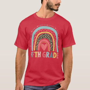 Fünfte Klasse Rainbow Leopard Girls Teacher Team 5 T-Shirt
