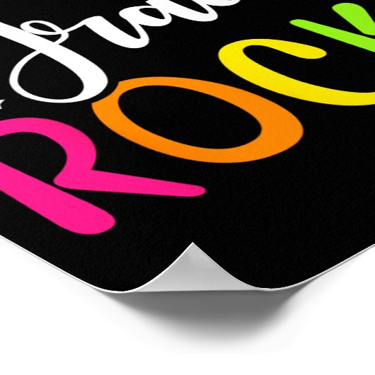 Fünfte Klasse Rocks Team 5. Klasse Lehrer Poster (Ecke)