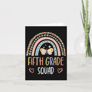 Fünfte Klasse Squad Boho Rainbow Back to School Te Karte