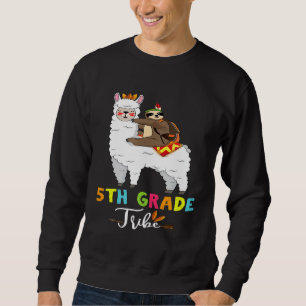 Fünfte Klasse Stamm-Schlittenfahrt Lama zurück nac Sweatshirt