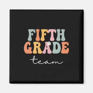 Fünfte Klasse Team Retro Groovy Vintag erster Tag Magnet