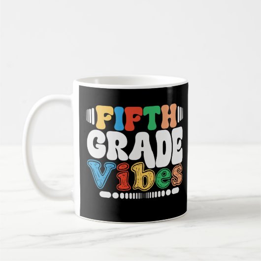 Fünfte Klasse Vibes Funny Back to School 5th Grade Kaffeetasse (Links)