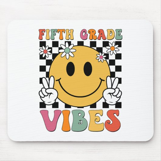 Fünfte Klasse Vibes Mädchen Retro-Lächeln Team 5. Mousepad (Vorne)