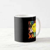 Fünfte Klasse Vibes Smiley Gesicht Groovy Erster S Kaffeetasse (VorderseiteRechts)