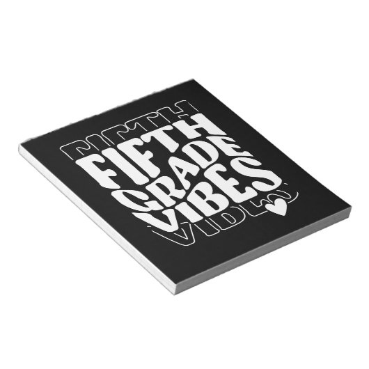 Fünfte Klasse Vibes zurück zur Schule Notizblock (angewinkelt)