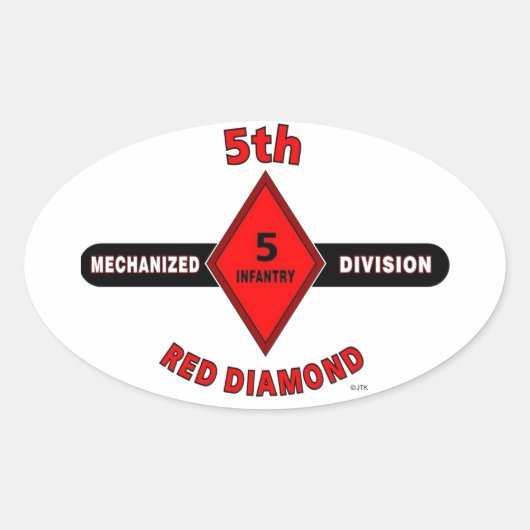 FÜNFTE UNTERTEILUNG "RED DIAMOND" (MECHANISIERT) OVALER AUFKLEBER (Vorderseite)