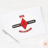 FÜNFTE UNTERTEILUNG "RED DIAMOND" (MECHANISIERT) OVALER AUFKLEBER (Umschlag)