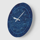 Fünftel elegantes blaues Design für Musiker Große Wanduhr (Winkel)