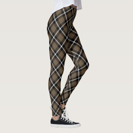 Fünftel Platten ~ Schwarz, Braun und Weiß Leggings (Rechts)