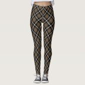 Fünftel Platten ~ Schwarz, Braun und Weiß Leggings (Vorderseite)