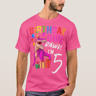 Fünfter Geburtstag 5 Jahre Pink Dinosaurier Trex 5 T-Shirt