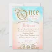 Fünfter Geburtstag einmal auf eine ZeitPrinzessin Einladung (Rückseite)