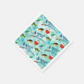 Fünfter Geburtstag Gone Fishing-Party Serviette (Ecke)