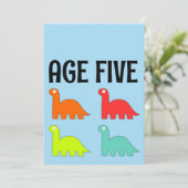 FÜNFTER GEBURTSTAG T-REX DINOSAUR Party Einladunge Einladung (Stehend Vorderseite)