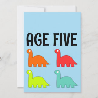 FÜNFTER GEBURTSTAG T-REX DINOSAUR Party Einladunge Einladung