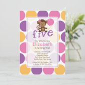 Fünfter Geburtstags-kleine Einladung (Stehend Vorderseite)