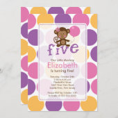 Fünfter Geburtstags-kleine Einladung (Vorne/Hinten)