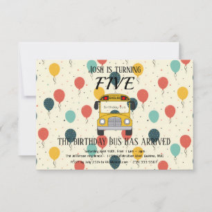 Fünfter Gelber Bus zum 5. Geburtstag, Einladung vo