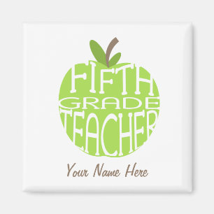 Fünfter Grad-Lehrer-Magnet - grünes Apple Magnet