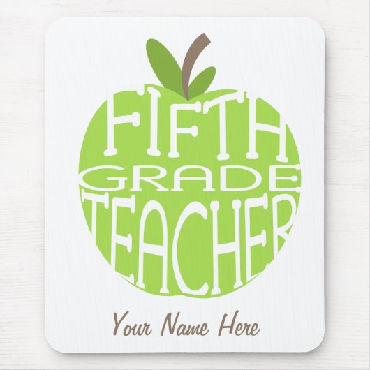 Fünfter Grad-Lehrer Mousepad - grünes Apple (Vorne)