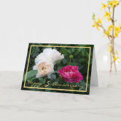 Fünfter Hochzeitstag wünscht Cream Pink Roses Karte (Gelbe Blume)