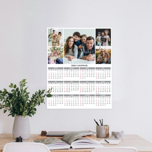 Fünfter Kalender für benutzerdefinierte Fotos 2026 Poster