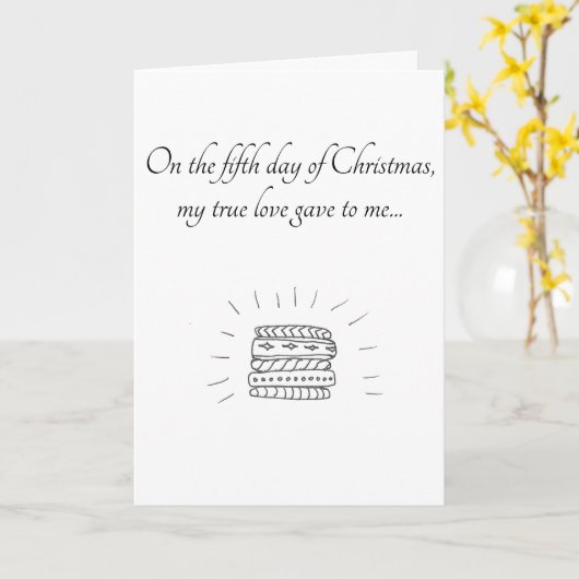 Fünfter Tag der Weihnachtskarte Karte (Gelbe Blume)