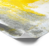 "Fünftes" Graues und gelbes Abstraktes Kunstposter Poster (Ecke)