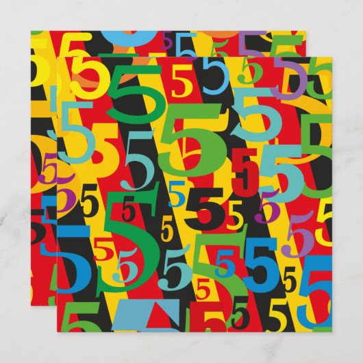 Fünftes Hochzeitsszenario mit farbenfrohen Retro-M Einladung (Vorne/Hinten)