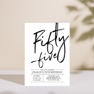 fünfundfünfzig | Moderne 55. Geburtstagsparty Einl Einladung