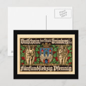 Fünfundsiebzig Pfennig 1921 Deutsche Note Postkarte (Vorne/Hinten)